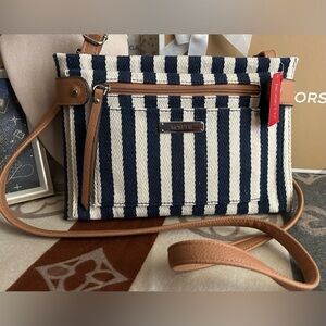 ✨ New ✨Rosetti Blue and Tan Crossbody Bag with Nautical Stripes ✨